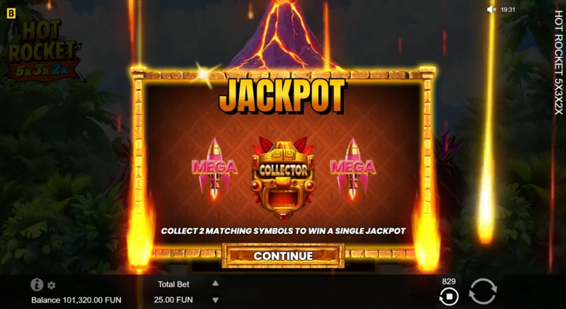 হট রকেট 5x 3x 2x - মাঝখানে সংগ্রাহক রকেট সহ Jackpot Spins শুরু করা হচ্ছে